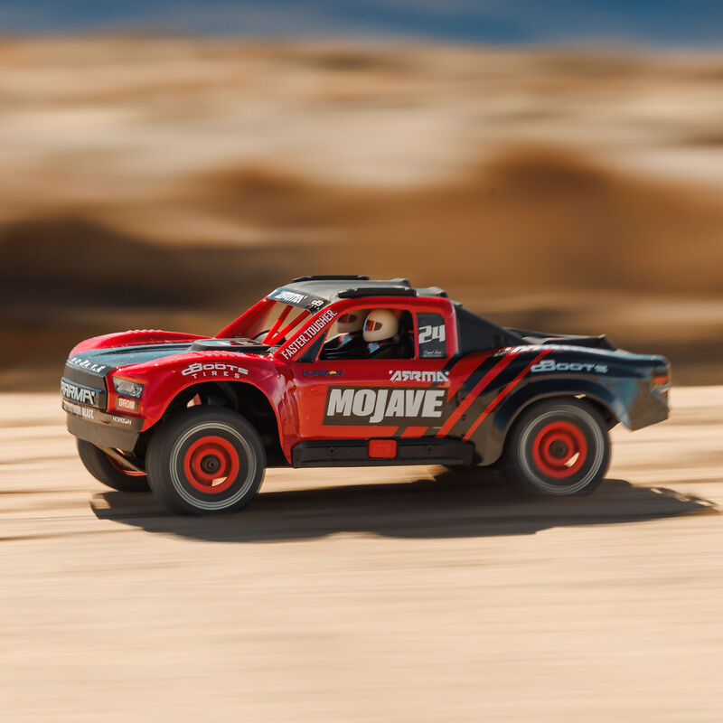 Arrma MOJAVE GROM MEGA 380 Brushed 4X4 Small Scale Desert Truck RTR with Battery & Charger, Red/Black