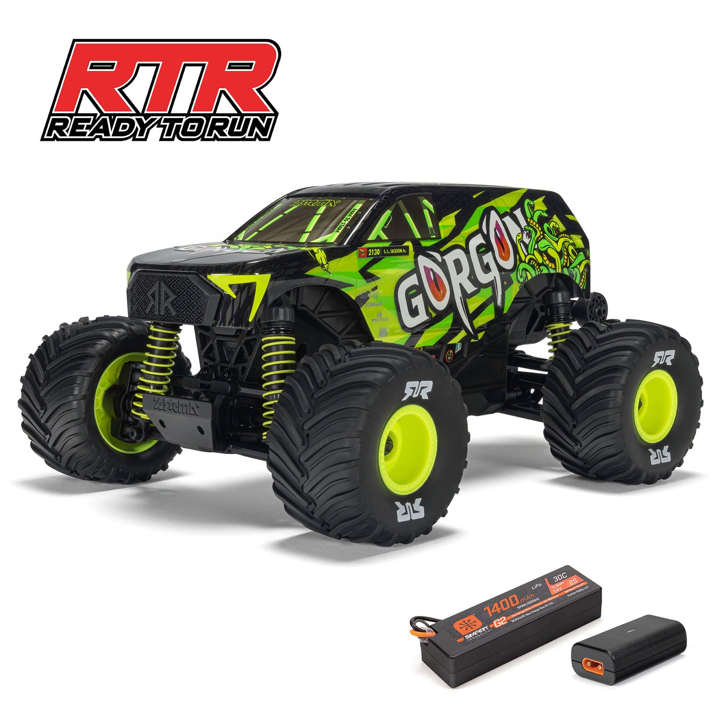 1/16 GORGON GROM 4X4 RTR Brushed Monster Truck (Battery & Charger Included), Yellow