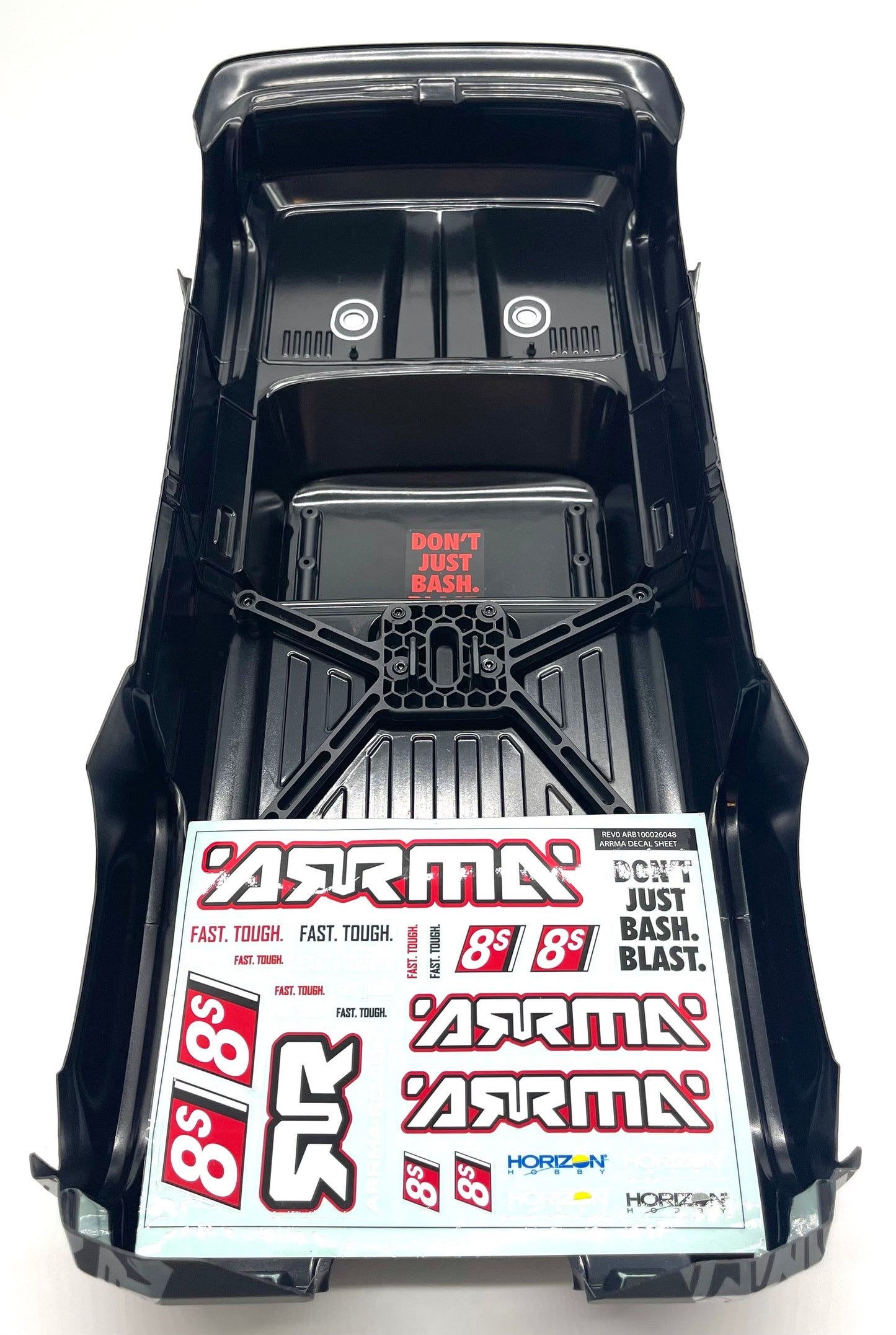 OUTCAST 8S EXB - Body Shell (BLACK polycarbonate cover & Body Pins Arrma ARA5210V2