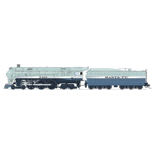 HO ATSF Blue Goose Locomotive, #3460, 1941 Appearance