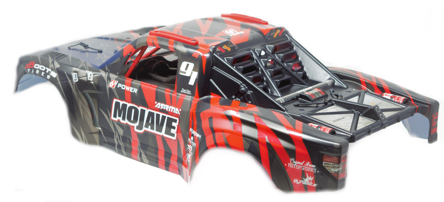 Arrma MOJAVE 6s BLX V2 - Body Shell (RED Black cover & Interior roll cage ARA7604V2
