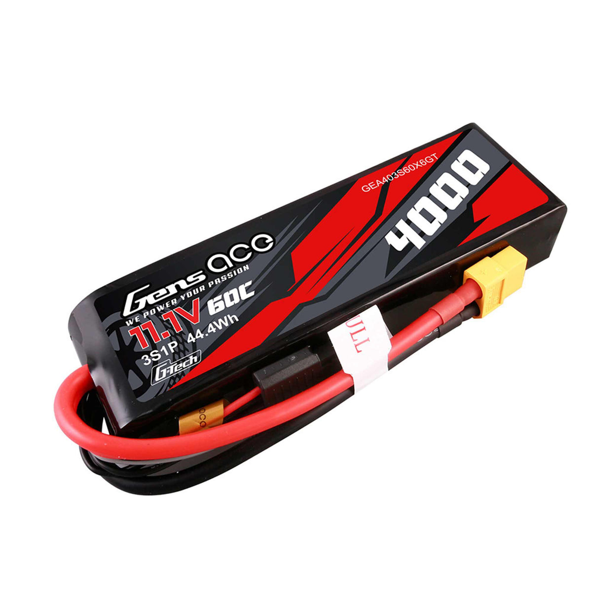 11.1V 4000mAh 3S 60C G-Tech Smart LiPo Battery: XT60