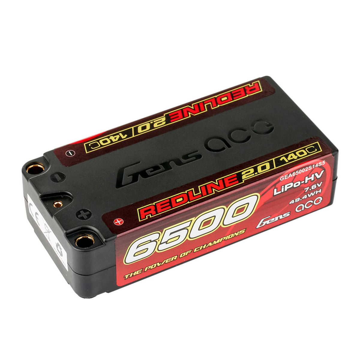 7.6V 6500mAh 2S 140C Redline 2.0 LiHV Hardcase Battery: 5.0mm Bullet