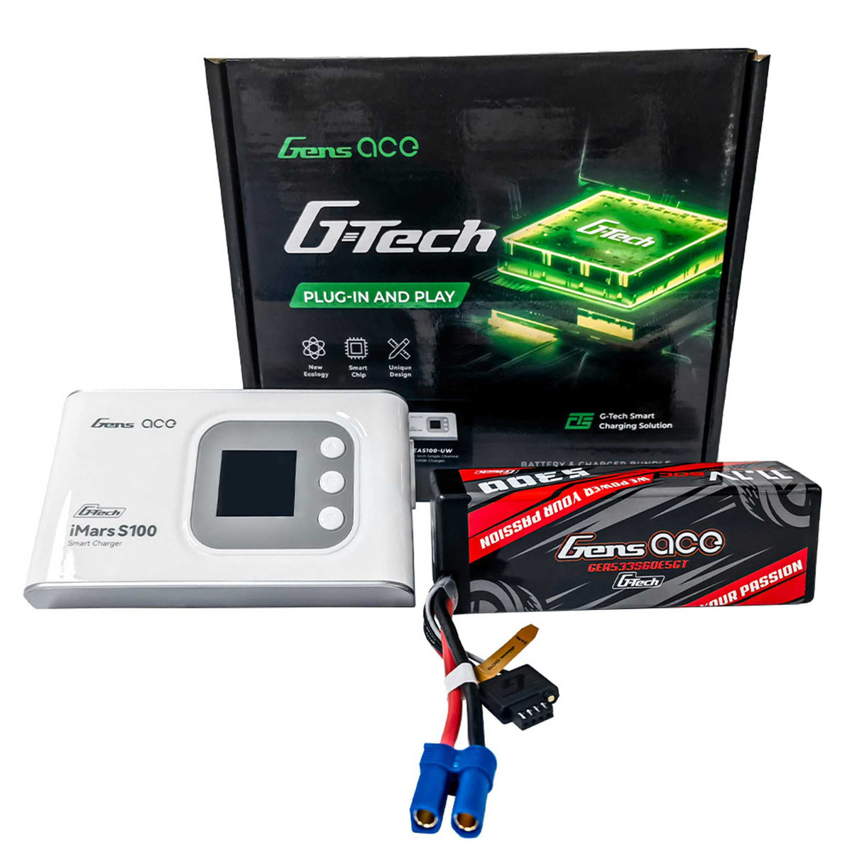 G-Tech Bundle: 5300mAh 3S 60C hardcase EC5 + S100 charger