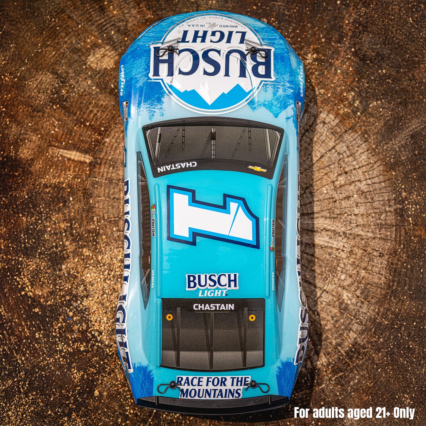 Losi 1/12 NASCAR RC Race Car Ross Chastain No. 1 2025 Busch Light Chevrolet ZL1 2S AWD RTR Brushed On-Road (Battery & Charger Included), Blue