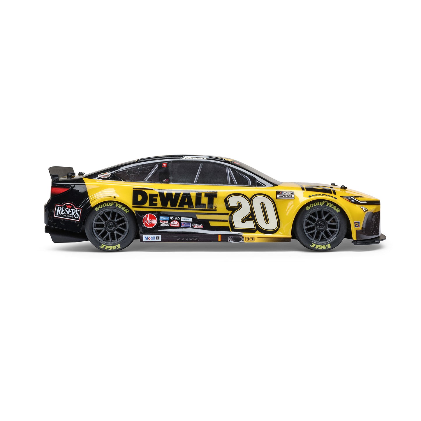 Losi 1/12 NASCAR RC Race Car Christopher Bell? No. 20? 2025 DEWALT Toyota Camry XSE 2S AWD RTR Brushed On-Road (Battery & Charger Included), Yellow