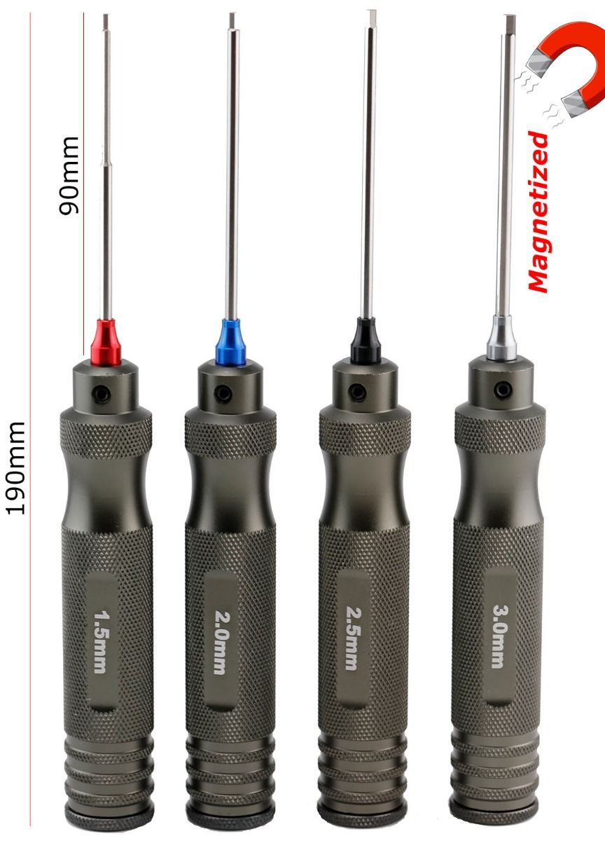 Power Hobby - Pro Series Magnetized Hex Tool Set Metric 1.5, 2.0, 2.5,