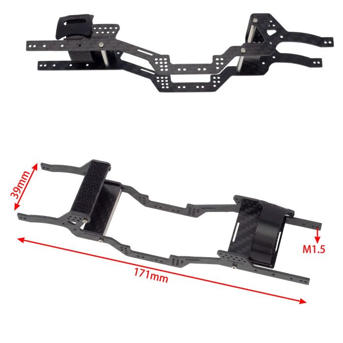 Power Hobby - LCG Carbon Fiber Chassis, for Axial SCX24 Jeep / Bronco /