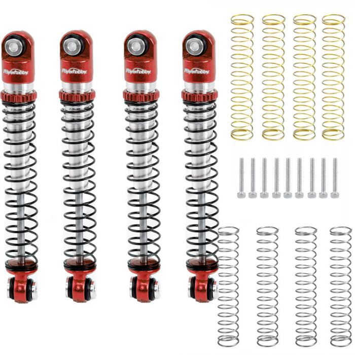 Power Hobby - Aluminum 54mm Long Travel Shocks 1/24, Red, for Axial