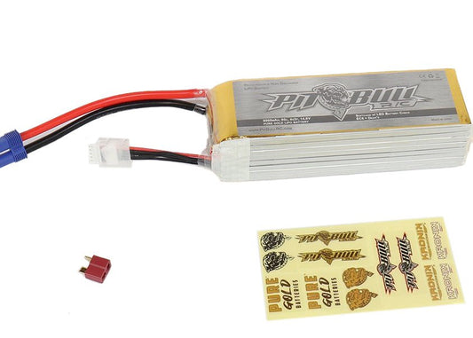 Pit Bull Tires - Pure Gold 80C 4s2p 8000mAh 14.8V Softcase LiPo Battery, with LED Battery Check - EC5 and T Plug