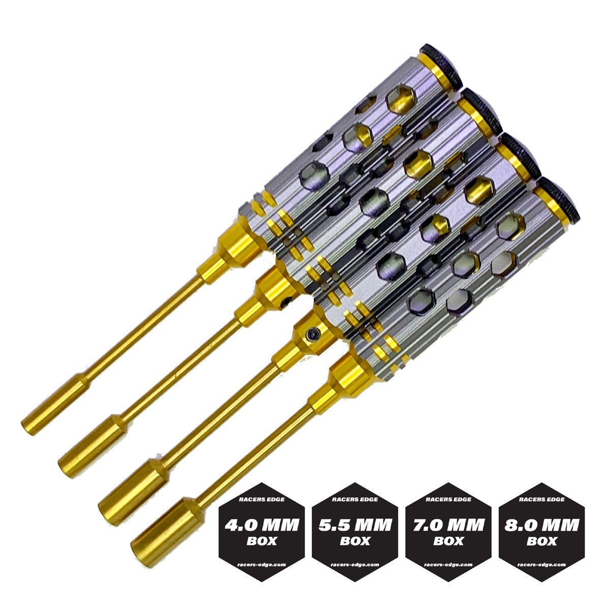 Racers Edge - Premium Nut Driver Set Gold Ink Honeycomb Handle w/