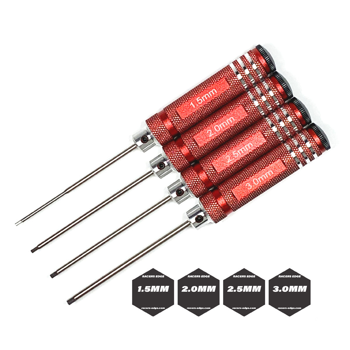 Racers Edge - Metric High Speed Steel Hex Driver Set w/ Red Handles