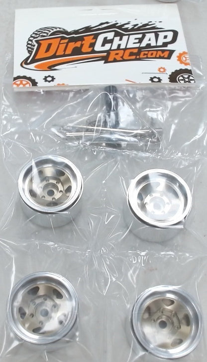 1.0" ALUMINUM BEADLOCK WHEELS WITH HARDWARE & TOOL FOR SCX-24, TRX4M