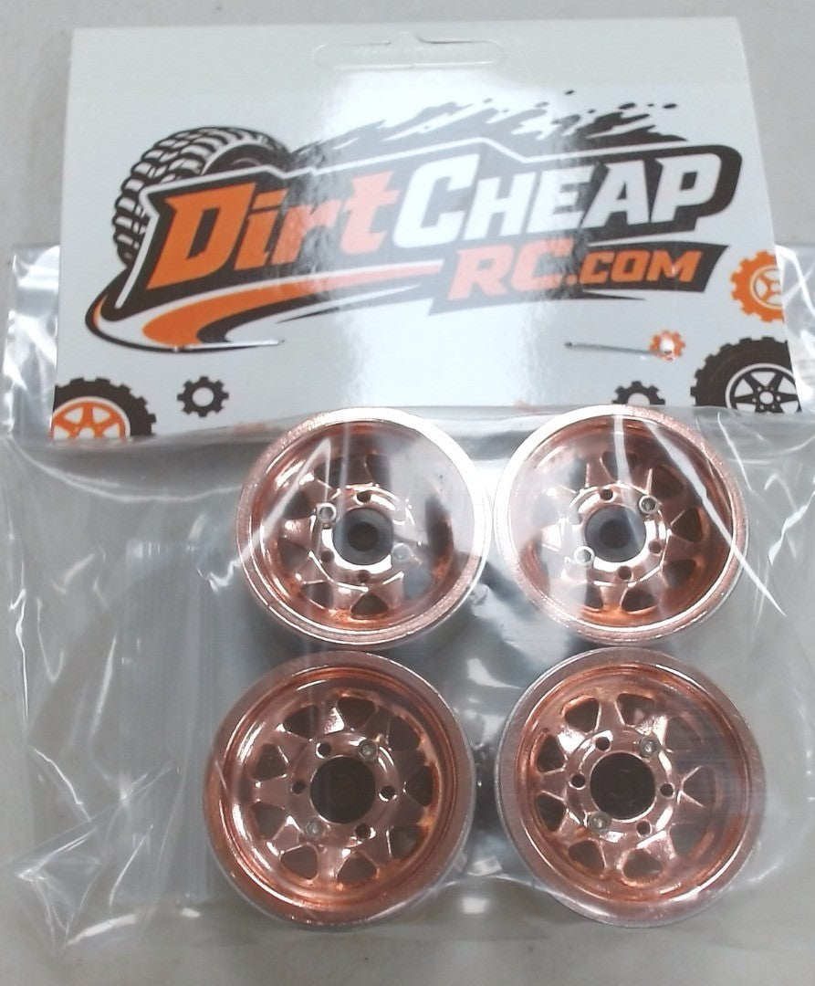 1.0 BEADLOCK WHEELS, COPPER FINISH, FOR MINI CRAWLER SCX24 TRX4M
