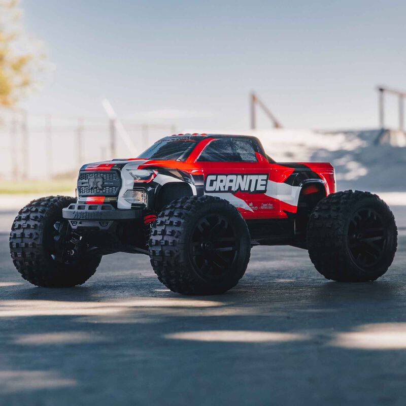 ARRMA 1/18 GRANITE GROM MEGA 380 Brushed 4X4 Monster Truck RTR with Battery & Charger, Red