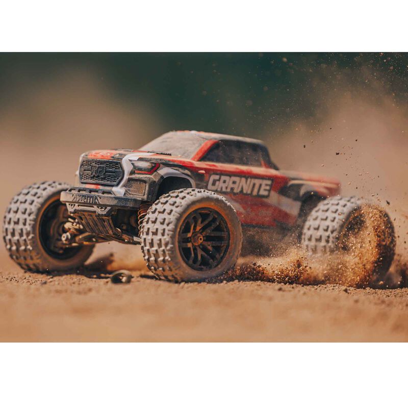 ARRMA 1/18 GRANITE GROM MEGA 380 Brushed 4X4 Monster Truck RTR with Battery & Charger, Red
