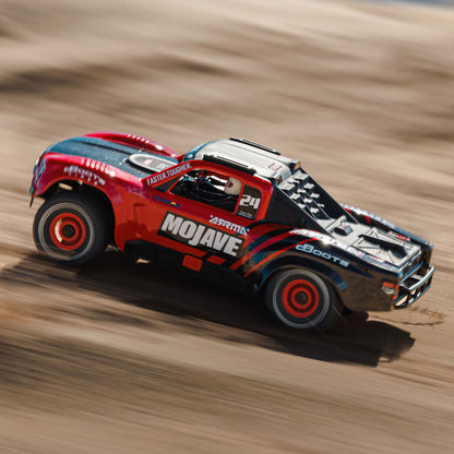 Arrma MOJAVE GROM MEGA 380 Brushed 4X4 Small Scale Desert Truck RTR with Battery & Charger, Red/Black