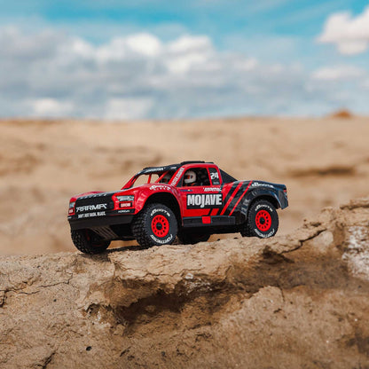 Arrma MOJAVE GROM MEGA 380 Brushed 4X4 Small Scale Desert Truck RTR with Battery & Charger, Red/Black