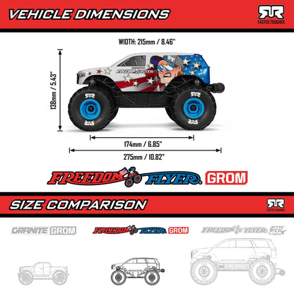1/16 FREEDOM FLYER GROM 4X4 RTR Brushed Monster Truck (Battery & Charger Included), White