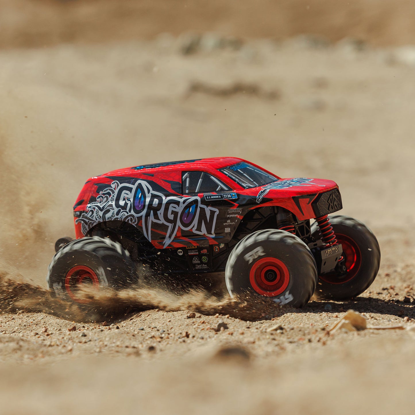1/16 GORGON GROM 4X4 RTR Brushed Monster Truck (Battery & Charger Included), Red