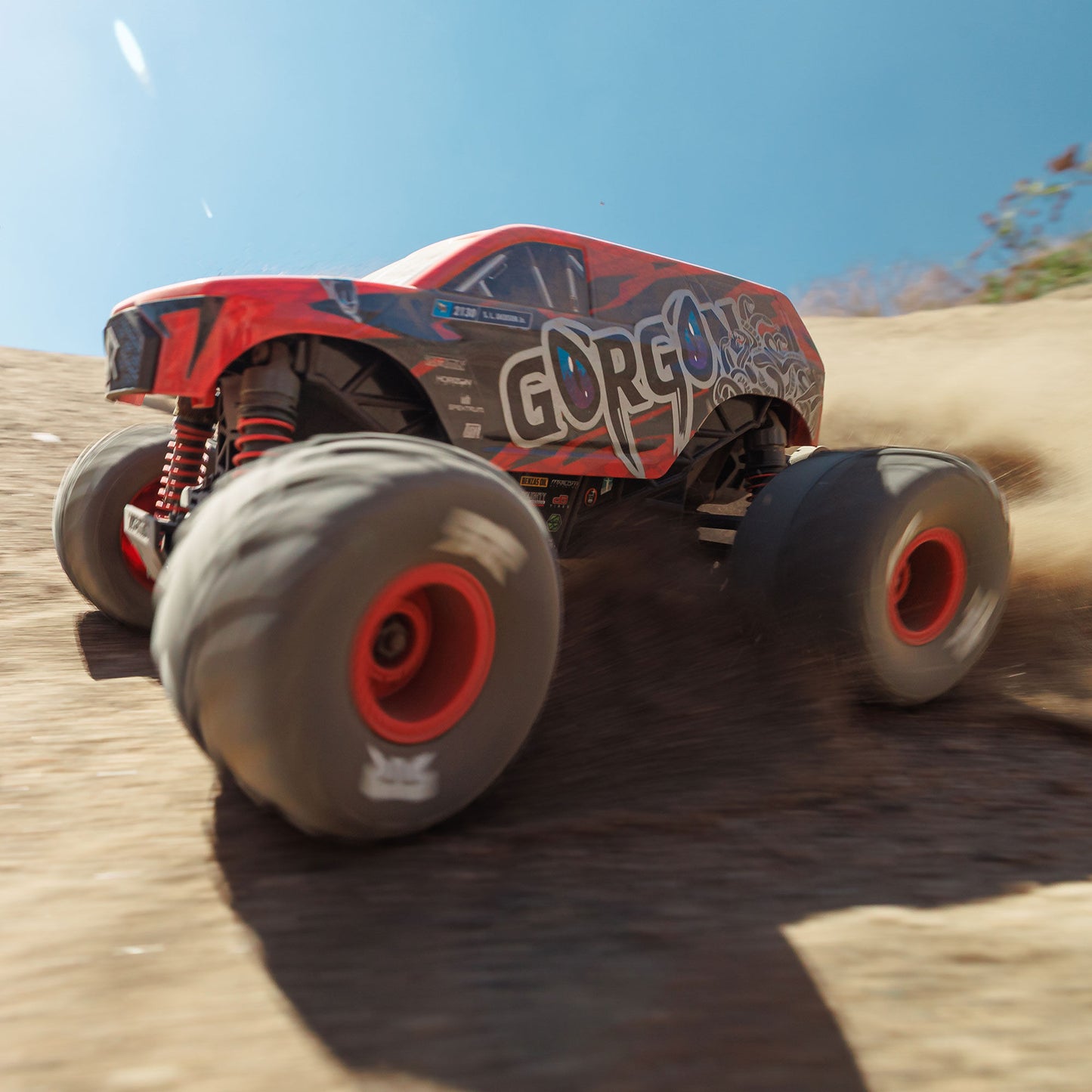 1/16 GORGON GROM 4X4 RTR Brushed Monster Truck (Battery & Charger Included), Red