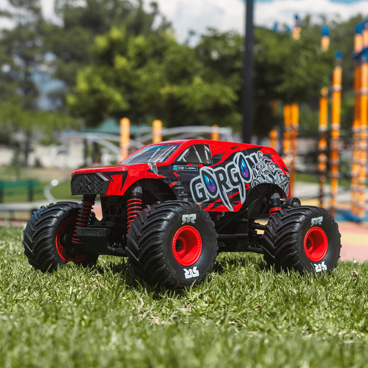 1/16 GORGON GROM 4X4 RTR Brushed Monster Truck (Battery & Charger Included), Red