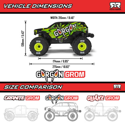 1/16 GORGON GROM 4X4 RTR Brushed Monster Truck (Battery & Charger Included), Bronze