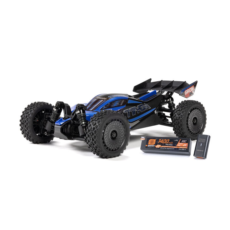 Arrma TYPHON GROM 223S BLX Brushless 4X4 Small Scale Buggy RTR with Battery & Charger, Blue