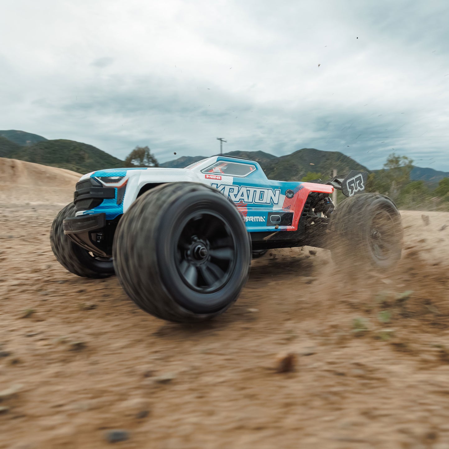 Arrma 1/16 MINI KRATON 3S DSC 4X4 RTR Brushless Speed Truck (Battery & Charger Included), Red/Blue