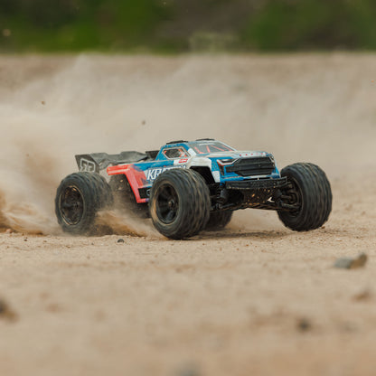 Arrma 1/16 MINI KRATON 3S DSC 4X4 RTR Brushless Speed Truck (Battery & Charger Included), Red/Blue