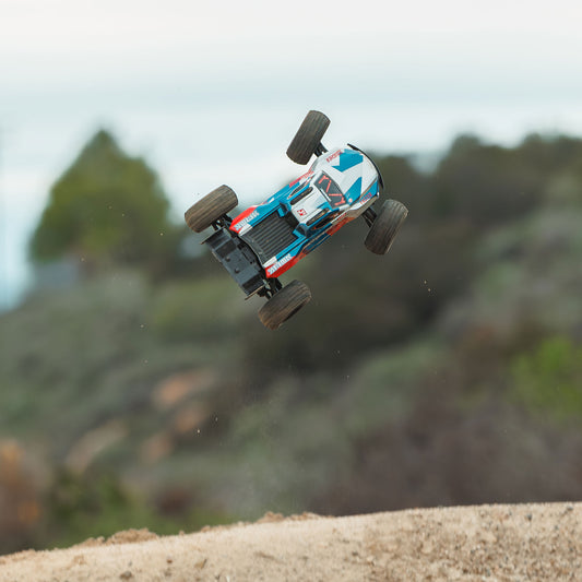 Arrma 1/16 MINI KRATON 3S DSC 4X4 RTR Brushless Speed Truck (Battery & Charger Included), Red/Blue