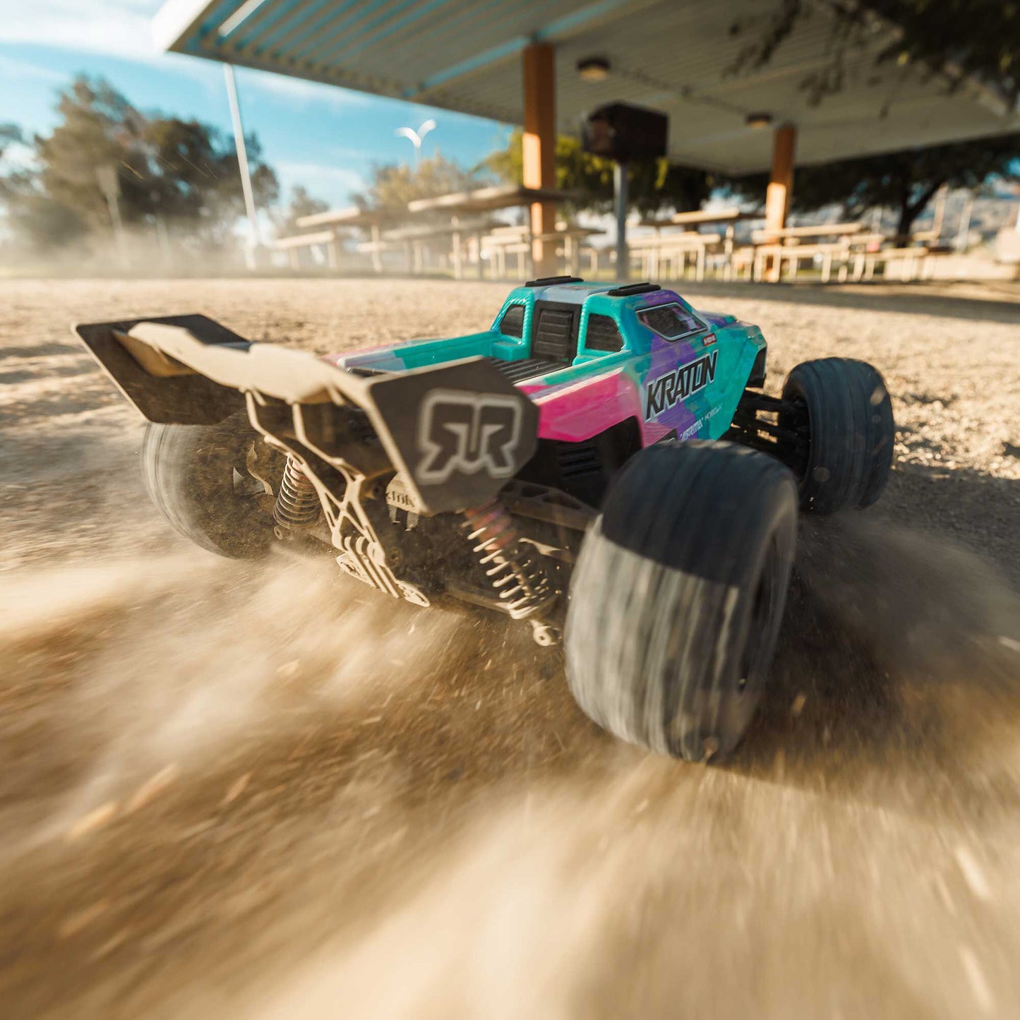 Arrma 1/16 MINI KRATON 3S DSC 4X4 RTR Brushless Speed Truck (Battery & Charger Included), Teal/Pink