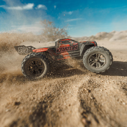 Arrma 1/16 MINI KRATON 3S DSC 4X4 RTR Brushless Speed Truck, Black/Red