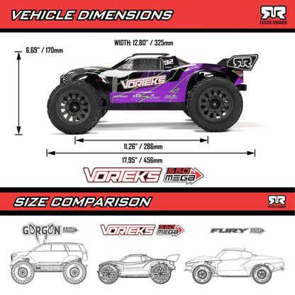 Arrma 1/10 VORTEKS 2WD RTR Brushed Stadium Truck (Battery & Charger Included), Orange