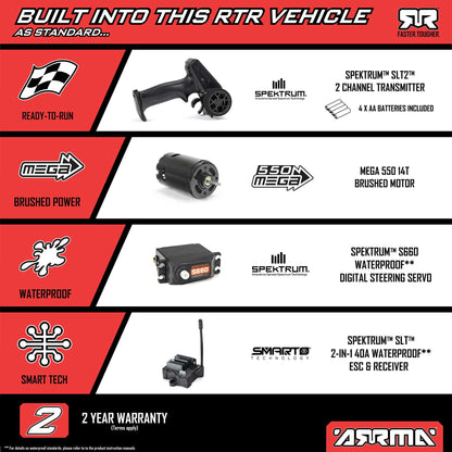 Arrma 1/10 FURY 2WD RTR Brushed Short Course Truck, Green