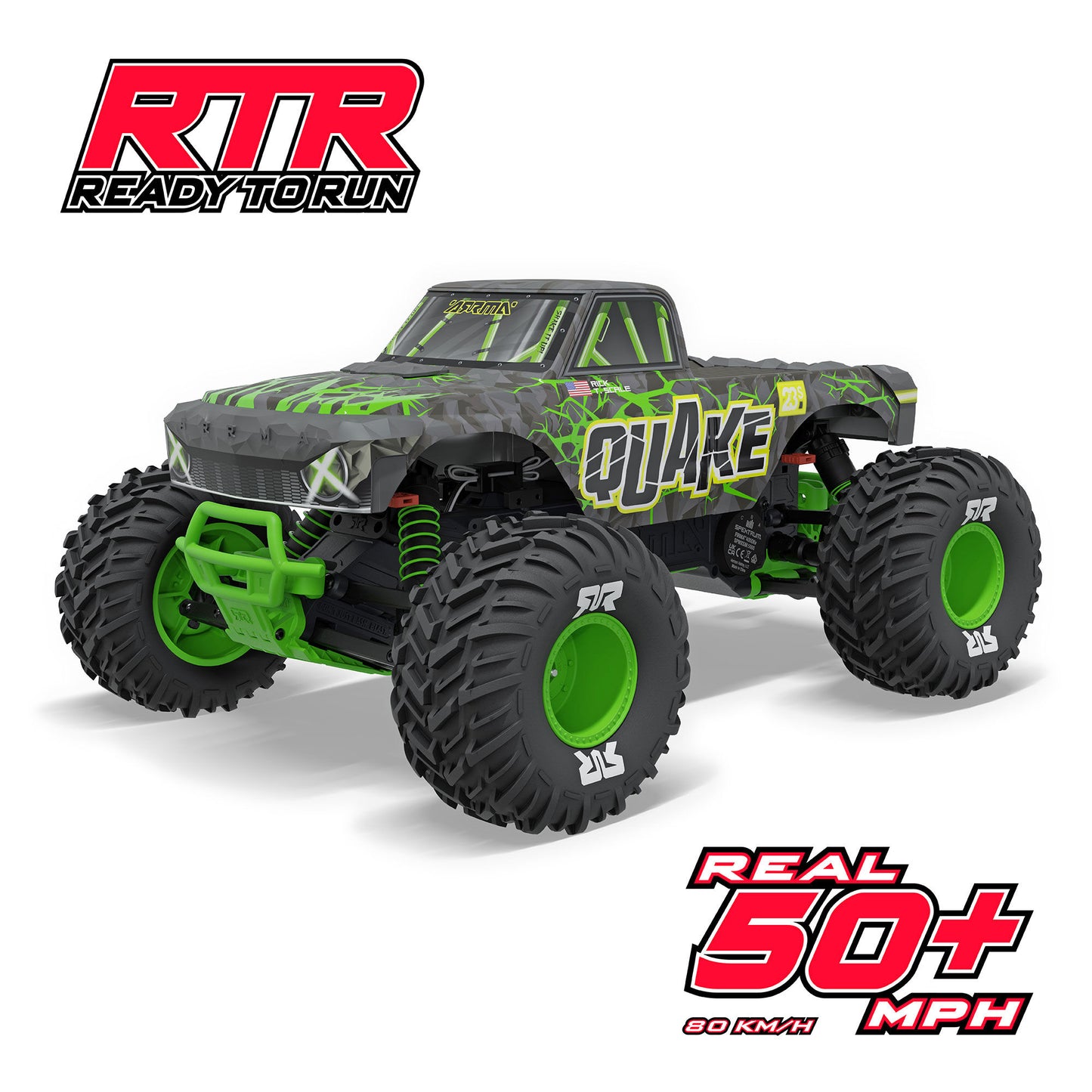 Arrma 1/10 QUAKE 223S 2WD RTR Brushless Monster Truck, Green