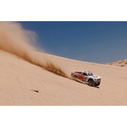 ARRMA MOJAVE 4X4 4S BLX 1/8th Scale Desert Trk White/Red