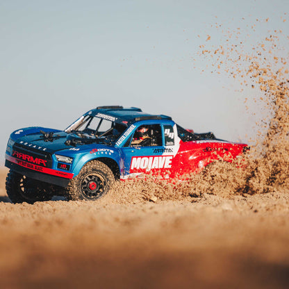 Arrma MOJAVE 4X4 4S BLX 1/8th Scale Desert Truck Blu/Red