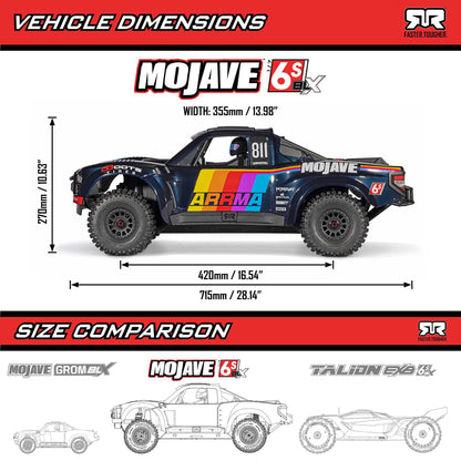 1/7 MOJAVE 6S 4X4 RTR Brushless Desert Truck, Blue