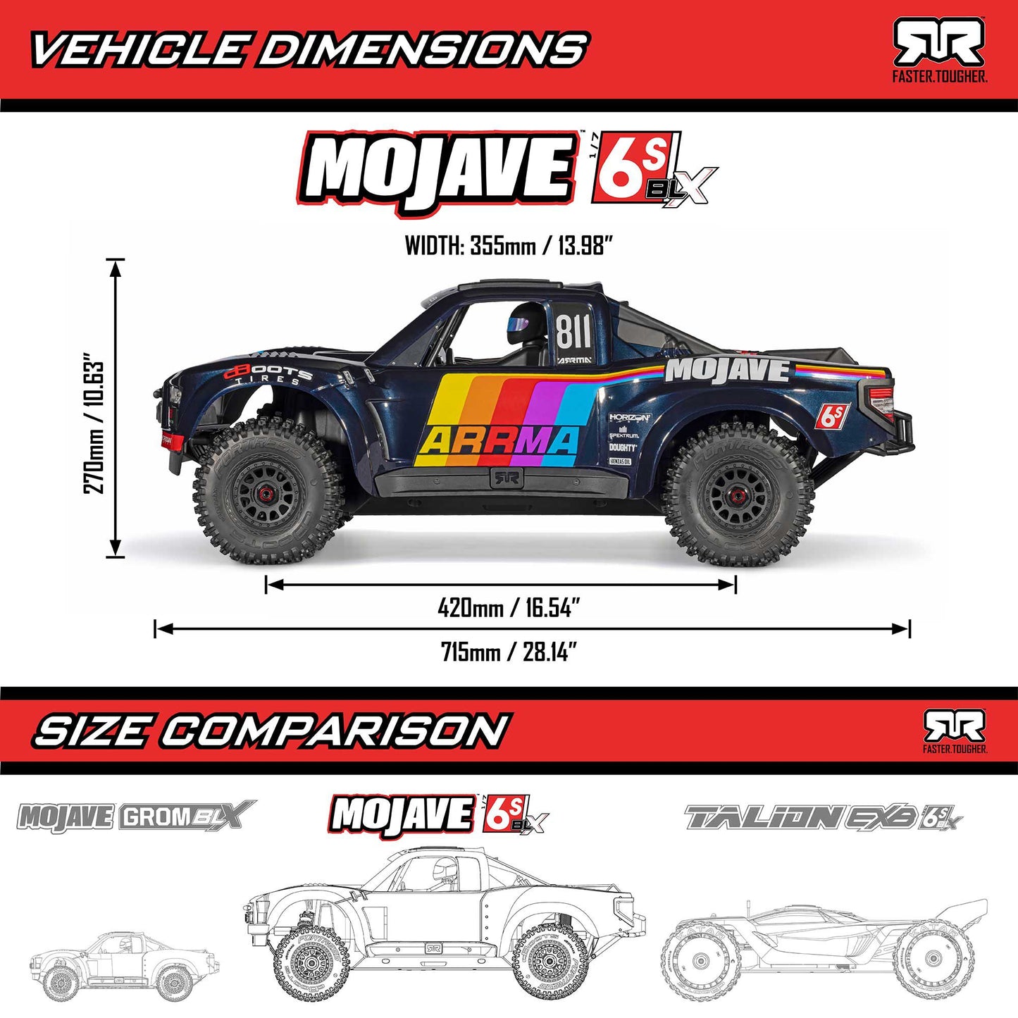 Limited Edition 1/7 MOJAVE 6S 4X4 RTR Brushless Desert Truck, Yellow