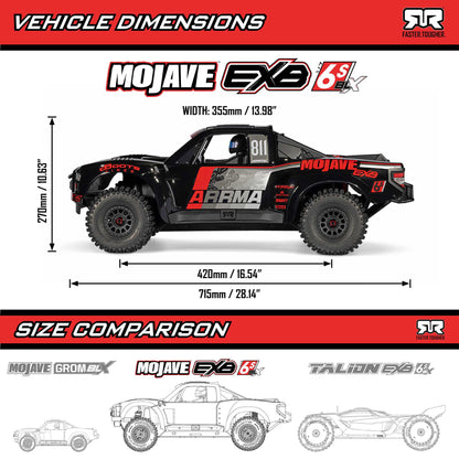 1/7 MOJAVE 6S EXB 4X4 RTR Brushless Desert Truck, Black