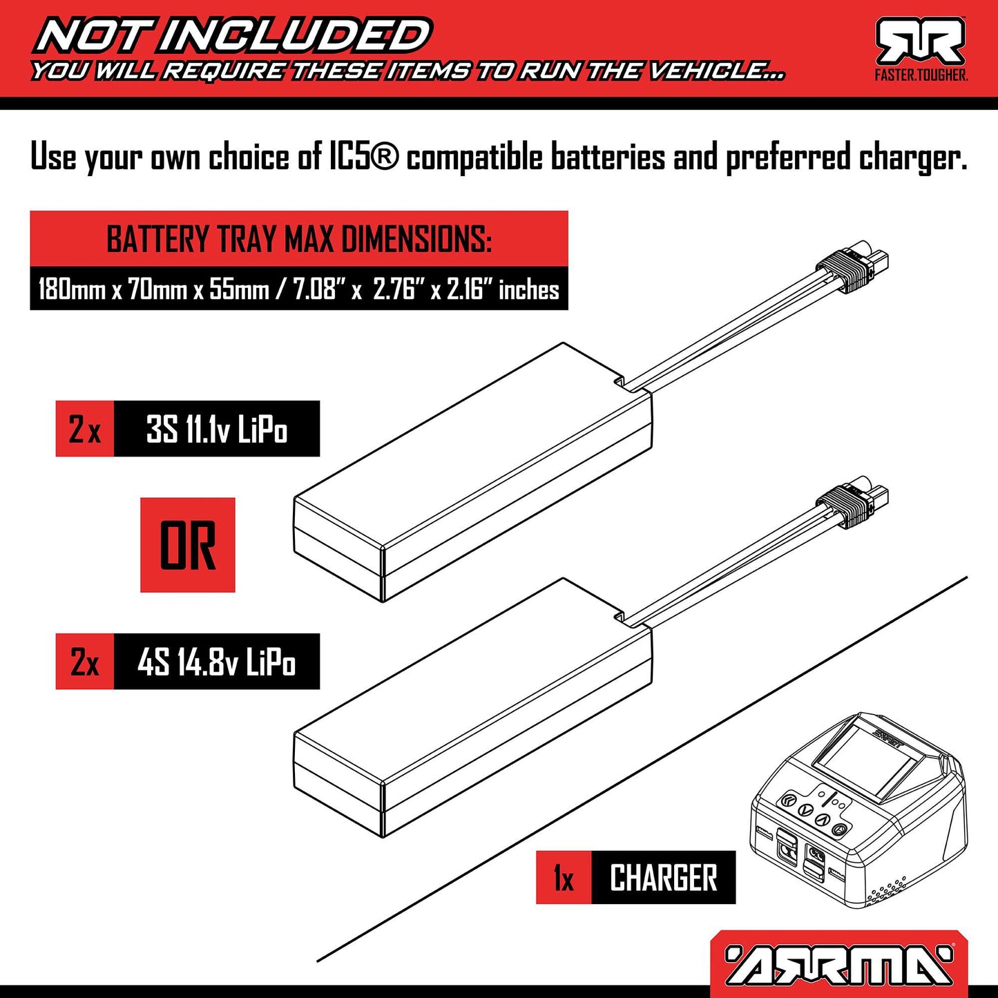 1/7 LIMITLESS 120 8S BLX SPEED MACHINE RTR w AVC, White/Blue