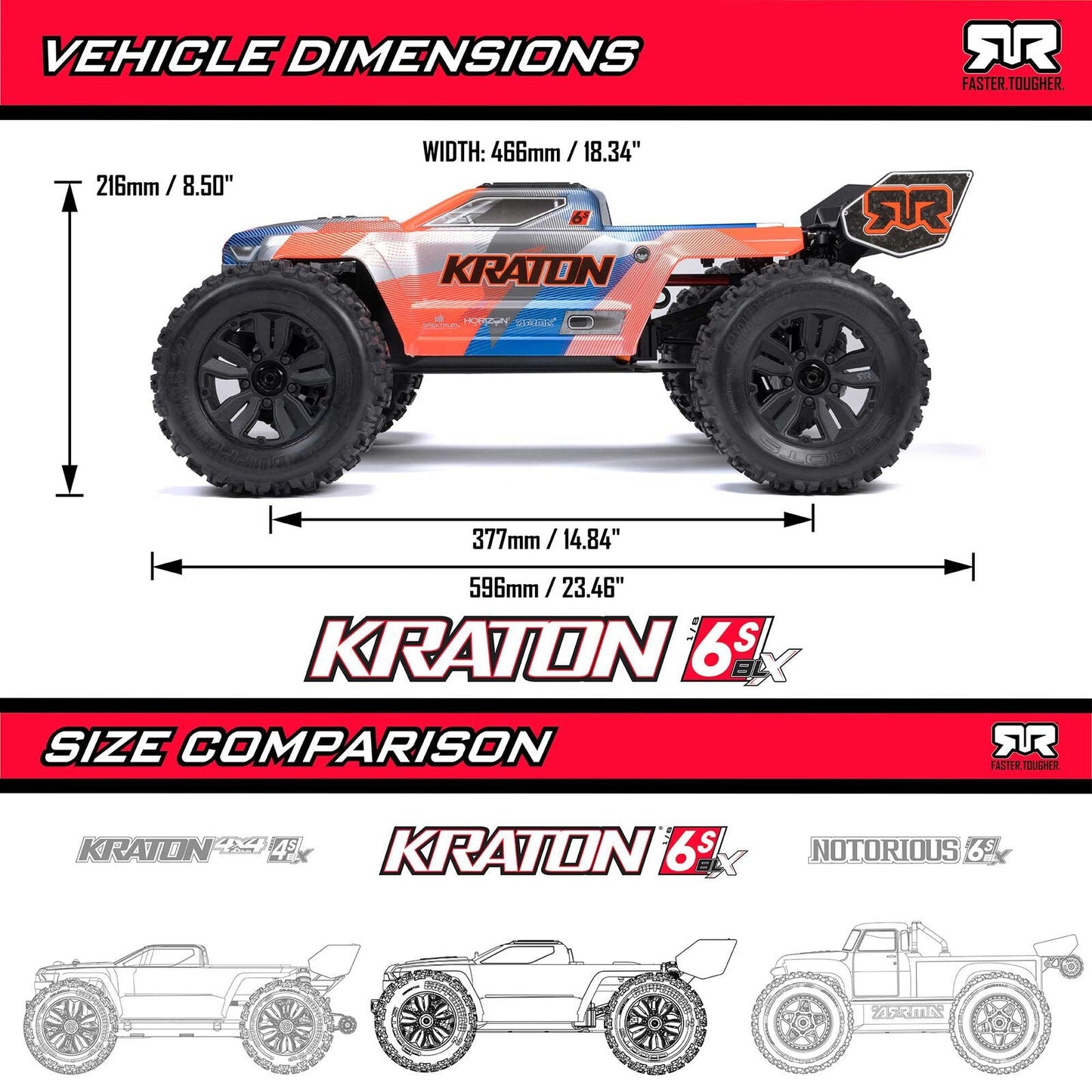 Arrma 1/8 KRATON 4X4 6S BLX Brushless V6 Speed Truck RTR (Green/Black)