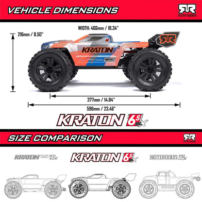 Arrma 1/8 KRATON 4X4 6S BLX Brushless V6 Speed Truck RTR (Green/Black)