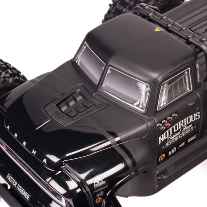 Arrma 1/8 NOTORIOUS 4X4 6S BLX BRUSHLESS V6 STUNT TRUCK RTR (Black)