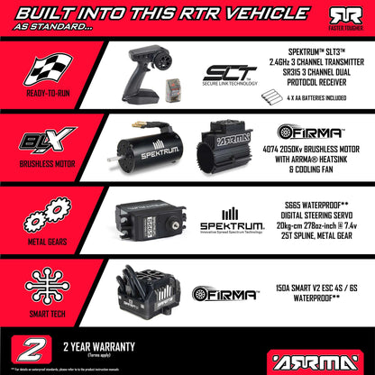Arrma 1/8 KRATON 4X4 6S EXB BLX BRUSHLESS V6 SPEED TRUCK RTR, BLACK