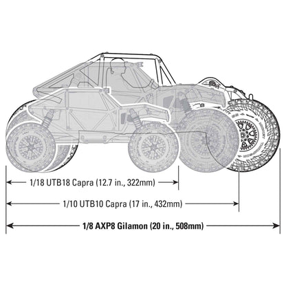 1/8 AXP8 Gilamon 2.2 4X4 RTR Brushed Trail Buggy, Red