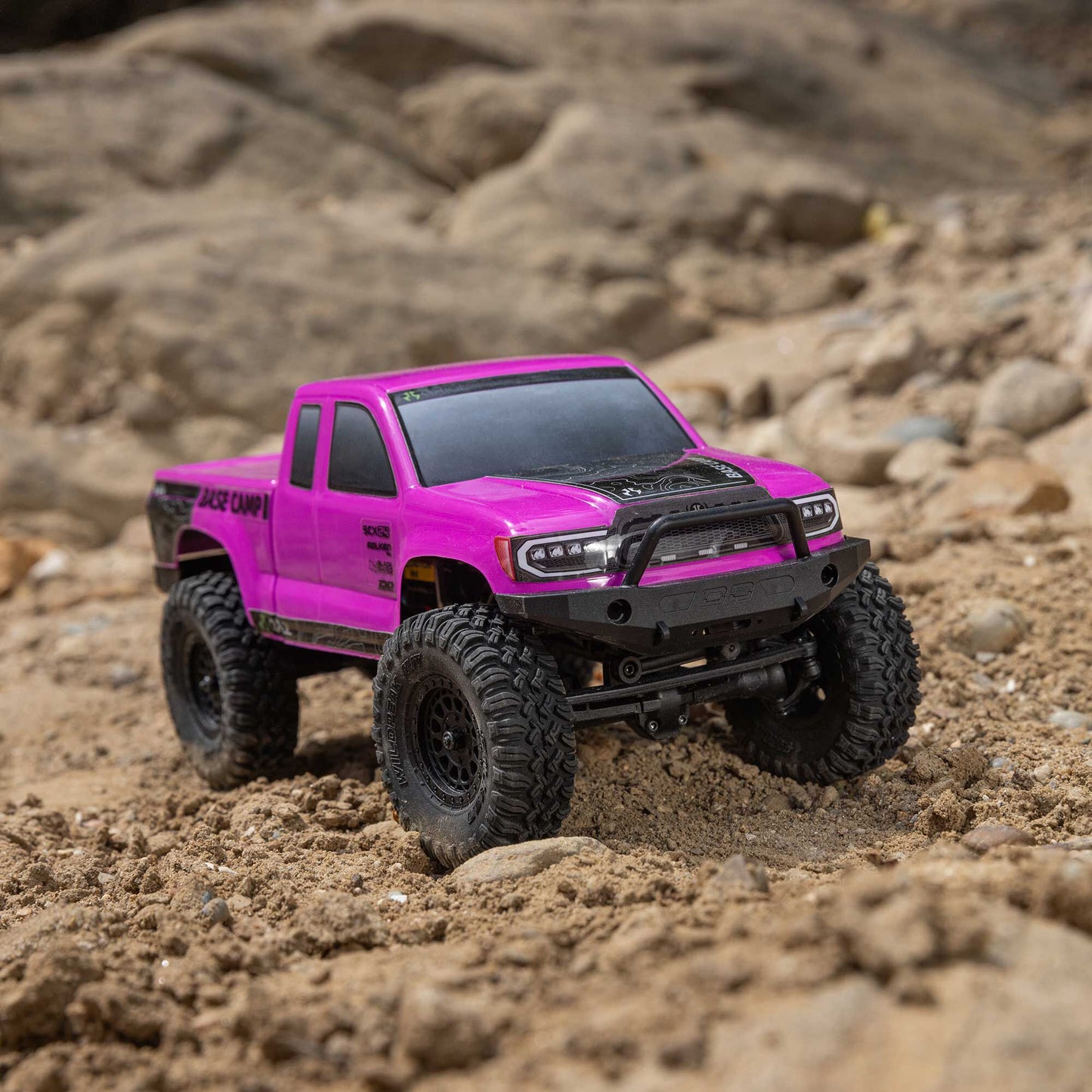Axial 1/24 SCX24 Base Camp 4X4 RTR Brushed Rock Crawler (Battery & Charger Included), Pink