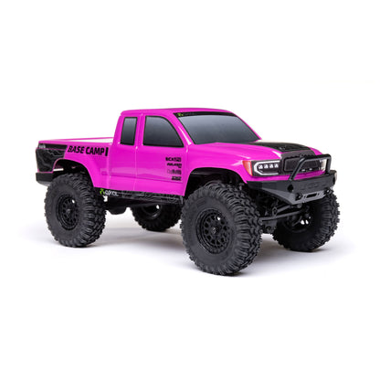 Axial 1/24 SCX24 Base Camp 4X4 RTR Brushed Rock Crawler (Battery & Charger Included), Pink