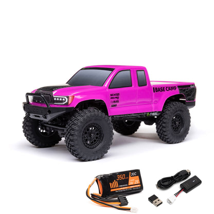Axial 1/24 SCX24 Base Camp 4X4 RTR Brushed Rock Crawler (Battery & Charger Included), Pink